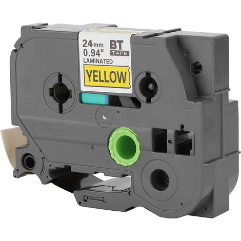 Ruban d'étiquettes laminé noir sur jaune 24 mm compatible avec l'imprimante tactile Brother TZe 651 P touch