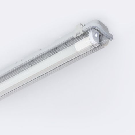 Feuchtraumleuchte 60cm mit LED Röhre Glas 9W 140lm/W 6000K Kaltweiß (1/5)