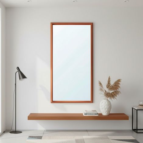 Specchiera SP49 Rettangolare con Cornice Sintesi Ciliegio 127x65 cm. – Eleganza Classica e Calore Naturale (1/5)