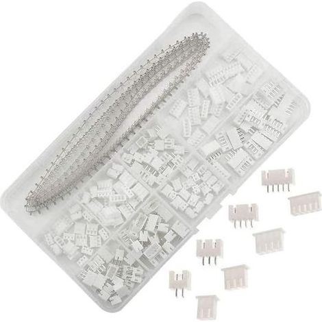 550Pcs JST Connecteur Kit avec 2.54mm JST-XH 2/3/4/5 Pin Mâle/Femelle Connecteurs, 2.54mm Broches Connecteurs Terminals, Micro Connecteur JST 2/3/4/5 Pin (1/5)