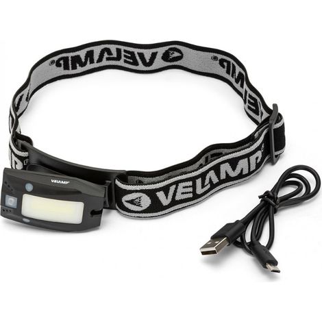 Lampe frontale rechargeable VELAMP 150 lm avec interrupteur sans contact et 3 modes d'éclairage (1/5)