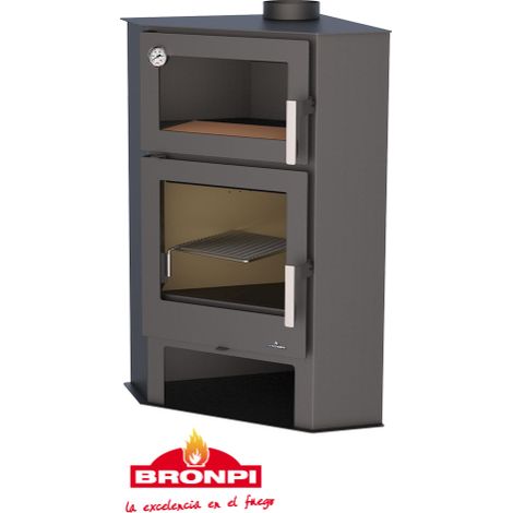 BRICOSOL ESTUFA DE LEÑA CON HORNO BRONPI MODELO LERMA-H