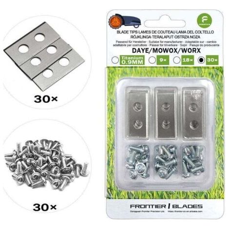 BARKBUSTERS Lames de Rechange pour Robot Tondeuse à Gazon - 30 pièces de Rechange Compatible avec Worx Landroid, LandXcape Modèles avec vis de qualité Premium pour Un fauchage précis,Betterlife(argent (1/4)