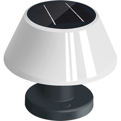 Lampe de table extérieure dimmable solaire, lampe de table intérieure à batterie LED rechargeable USB et solaire, lampe solaire étanche ip54, lampe de table sans fil pour restaurant balcon (1/4)
