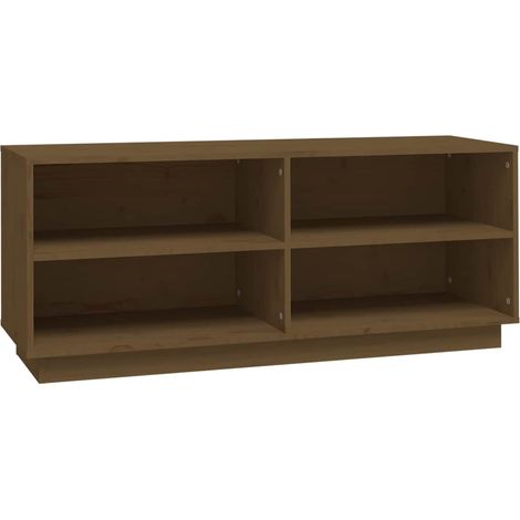 Maison Exclusive - Scarpiera Marrone Ambra 110x34x45 cm in Legno Massello di Pino