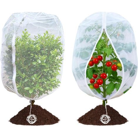 2-Piece Protective Net, Zipper Closure, Drawstring, Fine Mesh, For Garden and Vegetable Patch (1/5)