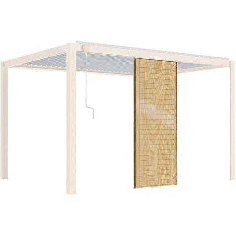 Oviala – Claustra en aluminium décor bois pour pergola bioclimatique – Dimensions 239 x 100 cm – Solution esthétique et durable pour délimiter l'espace