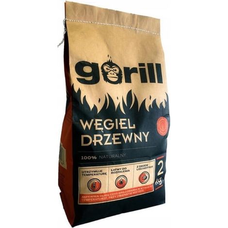 Charbon de bois Gorill facile à allumer pour barbecue, 2 kg