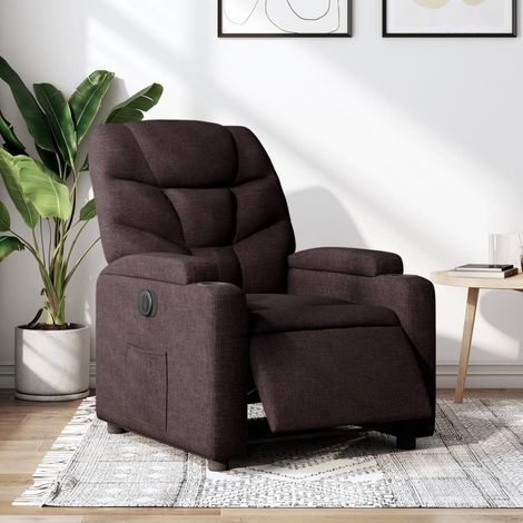 Fauteuil inclinable électrique-Chaise de relaxation-Fauteuil Relax Marron foncé Tissu 498946 (1/5)