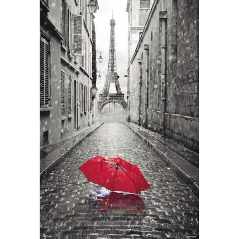 Poster Paris Umbrella Red 61x91.5cm.