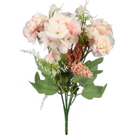 Gemischter Strauß aus 6 Zweigen mit orangefarbener Hortensie (1/3)