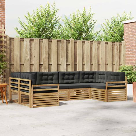 vidaXL Outdoor-Sofagarnitur 6 Stk. Weiß und Anthrazit (1/5)