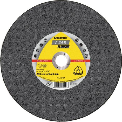 Trennscheibe. SUPRA. A 24 R. gerade.Abm.: 230x3x22.23 mm VPE: 25 (1/4)