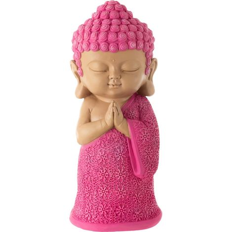 Statuette Moine Prière "Toby" 32cm Rose (1/4)