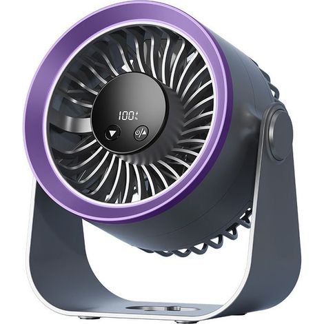 Ventilateur Mural Rechargeable avec Lumière Compact, pour Bureau, Dormitory
