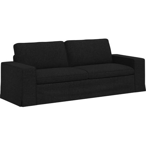 Canapé Noir 222 x 80 x 82 cm tissu vidaXL (1/5)