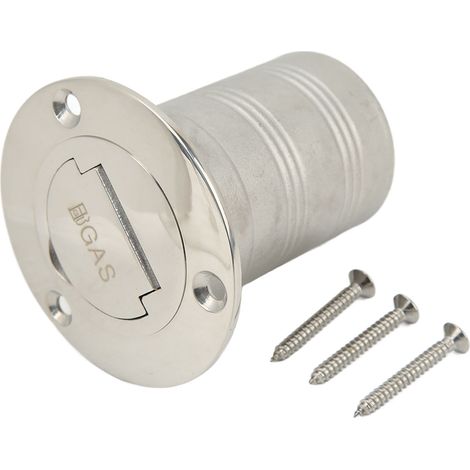Winkelstück mit Rückschlagventil für Boote, Beschläge aus Edelstahl 316, für schlüsselloses Befüllen von Deck, 50 mm (2 Zoll) Gasanschluss