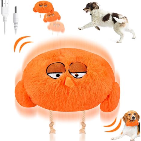 Aktives bewegliches Haustier-Plüschspielzeug, interaktives Hundespielzeug, springendes Ballspielzeug für Hunde, waschbares Plüsch-Hundespielzeug, für Hunde, Plüschball für Katze und Hund (Orange) (1/5)