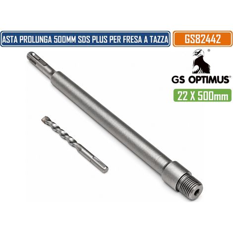 GS OPTIMUS GS82442 ASTA PROLUNGA PER FRESA A TAZZA 500 MM ATTACCO SDS PLUS FILETTATURA M22 CON PUNTA DI CENTRAGGIO (1/5)