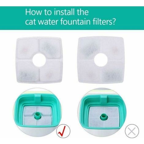Filtre A Eau - Charbon Actif Et Resine - Pour Fontaine A Eau Chat - Carré 12,5 X 12,5 X 1 Cm - 6 Unites (1/5)
