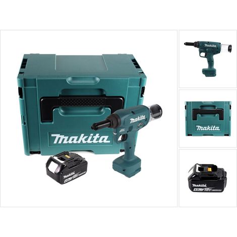 Rivettatrice a batteria Makita DRV 250 M1J 18 V 20 kN Brushless + 1x batteria da 4,0 Ah + Makpac - senza caricabatterie (1/5)