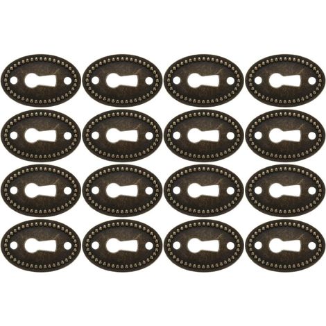 SHERCHPRY Lot de 16 cache-serrures ovales vintage en alliage zinc (1/5)