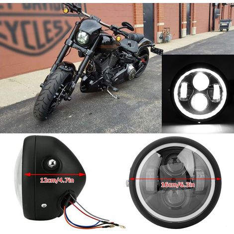 Universeller Retro-LED-Motorradscheinwerfer, runde Frontlampe, heller 12-V-Projektor, Vintage-Stil (1/5)