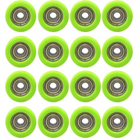 Roulettes de Porte Coulissante Confort et Silence – Plus de Bruit de Friction – Revêtement Caoutchouc – Rail 21 mm – Charge 80 kg