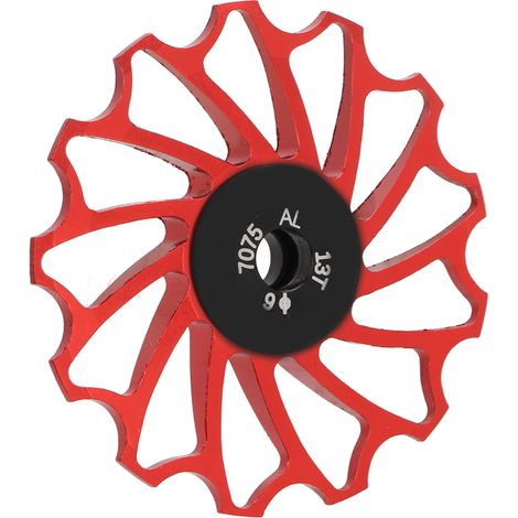 Galet de dérailleur arrière pour VTT, métal, céramique, 13 pouces, galet de guidage, roue de tension, rouge (1/5)