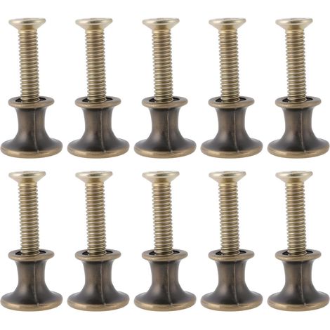 10 Mini-Knöpfe aus Aluminiumlegierung in Pilzform im Retro-Stil, 12 x 11 mm, für Schmuckkästchen und Schubladen