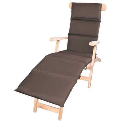 Polster-Auflage für Sonnenliege mit Kopfkissen Rollstepp-Deckchair Gartenliege
