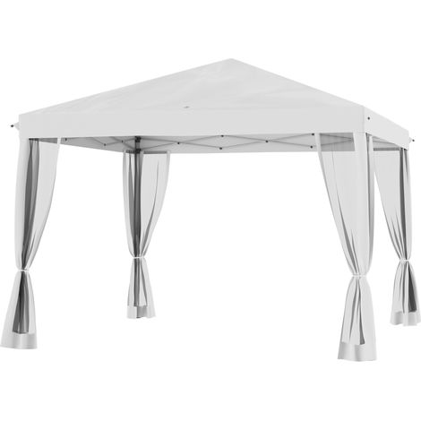 Faltbarer Pavillon im Kolonialstil, 3 x 3 m, mit 4 Moskitonetzen und Tragetasche, cremefarben