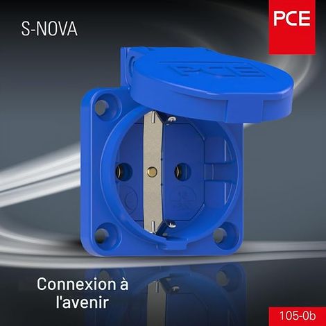 PC Electric Prise Encastrable 50x50 - Prise de Terre Bleue (1/3)