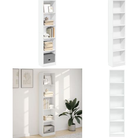 vidaXL Bibliothèque blanc 40x24x176 cm bois d'ingénierie (1/5)