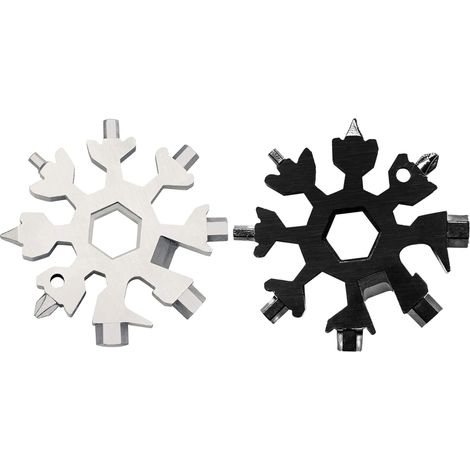 Cadeaux pour hommes - Outil multifonction 18 en 1 en forme de flocon de neige, gadgets pour hommes, cadeaux de Noël, petit cadeau original pour hommes, papa (lot de 2) (1/5)