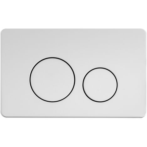 Balneo Plaque de commande WC OXO blanche - plaque encastrée pour bâti-support - double touche 2 fonctions (1/4)