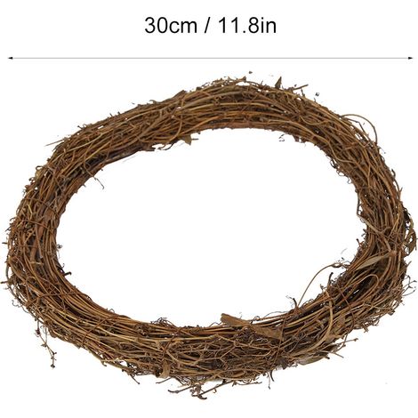 30 cm großer Naturrattan-Kranz zum Basteln und für Dekorationen (Weihnachten, Hochzeit, Geburtstag) (1/5)