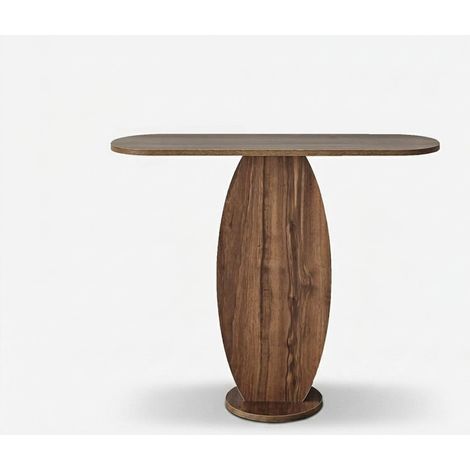 Consola de entrada moderna en madera ingenierizada Ellittica - Nogal