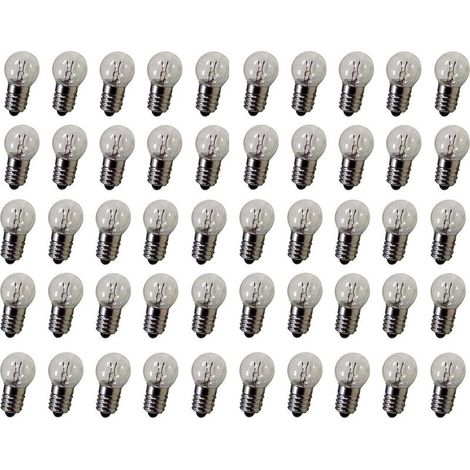 DC 50 pcs E10 2.5V 0,3 A Blanc chaud ampoule ampoules miniature Culot à vis (1/4)