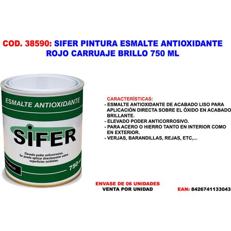 sifer pintura esmalte antioxidante rojo carruaje brillo 750 ml