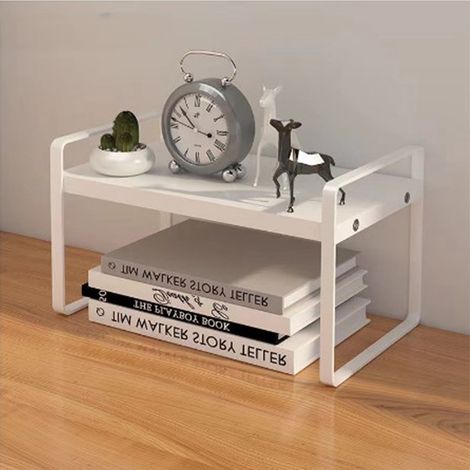 Étagère de bureau simple, petit support de rangement en fer forgé, organiseur de bureau à plusieurs niveaux, rangement de bureau, bibliothèque tendance (1/5)