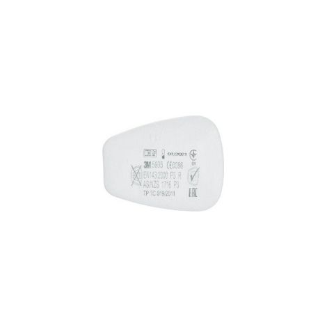 Pack de 2 pre'-filtres antiparticules 3M P3 R 5935 protection contre la poussie're et les brouillards