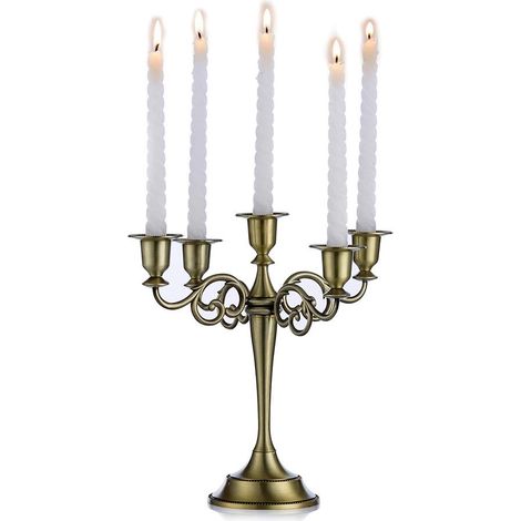 5 portacandele per matrimonio, candele in lega di zinco, tavolo da pranzo, cena a lume di candela, interni di hotel, ornamenti decorativi, bronzo