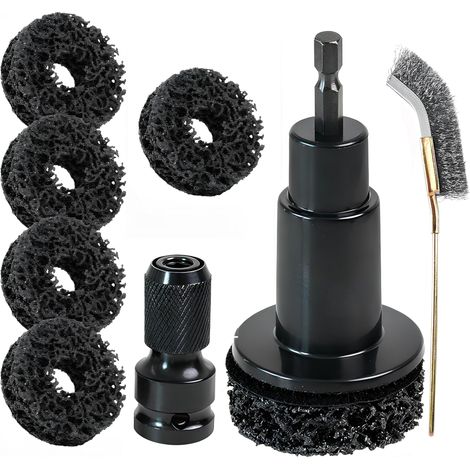 Lot de 8 outils de nettoyage de moyeu de roue pour visseuse à percussion et visseuse sans fil 1/2" - Élimination rapide de la rouille - Pour boulons de roue et rotors (1/5)