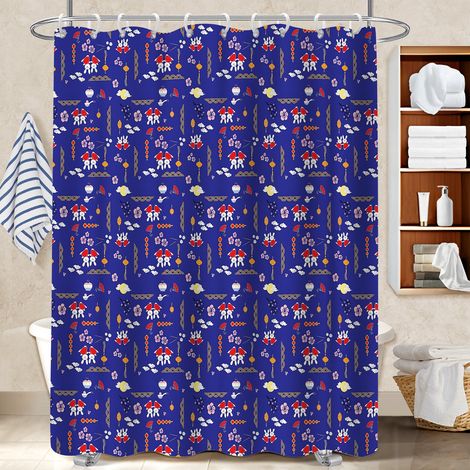Rideau douche polyester 180x180 stylé bâche de douche pour créer une ambiance spa (1/5)