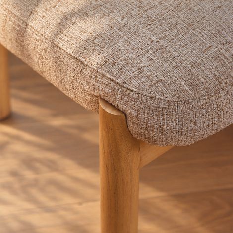Chaise en mindi massif et tissu texturé (1/5)