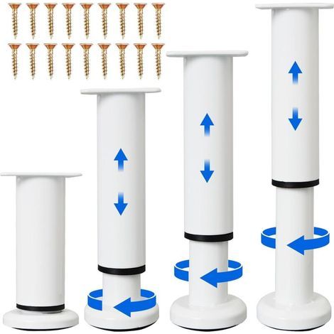 Verstellbare Füße, verstellbare Ersatzfüße für Kommoden, Sofas, Betten, Stühle, Möbelbeine, 4 Stück (1/5)