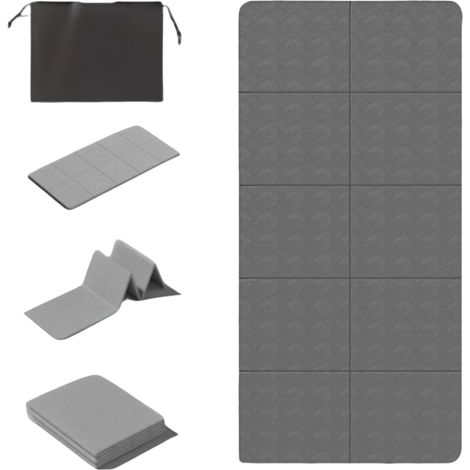 Tapis de yoga pliable — Tapis de protection — Dimensions : 183 x 61 x 6 cm — Matériau écologique, tapis de sol antidérapant pour la sieste (1/5)