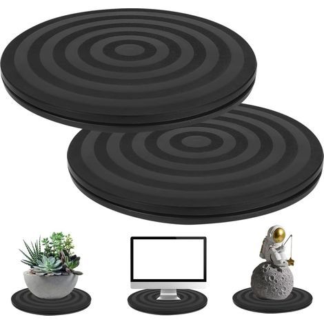 Lot de 2 platines tournantes universelles à 360°, platine tournante manuelle avec roulement à billes en acier, platine tournante à 360 degrés avec roulements à billes en acier pour TV/ordinateur (1/4)