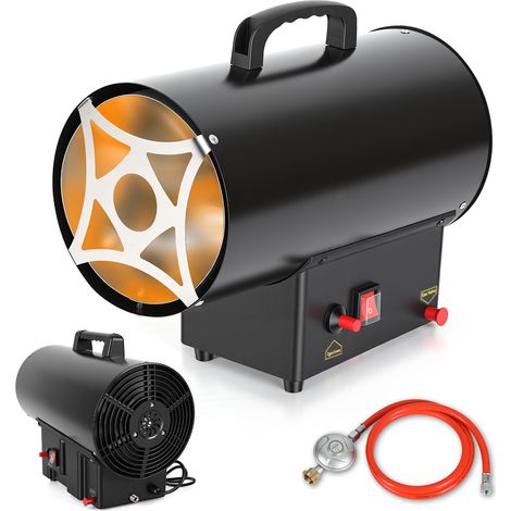 TolleTour Generatore di aria calda a gas GPL 10 kW, cannone riscaldatore 320 m³/h, per officina garage magazzino, superficie fino a 150 m² (1/5)